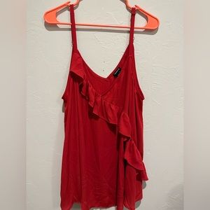 PRICE DROP! Torrid red ruffled sleeveless tank top size 3